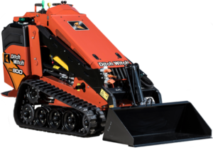 mini skid steer, stand on skid loader great for working in small areas