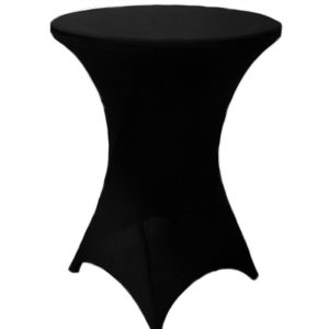 Cocktail table with black spandex table cover